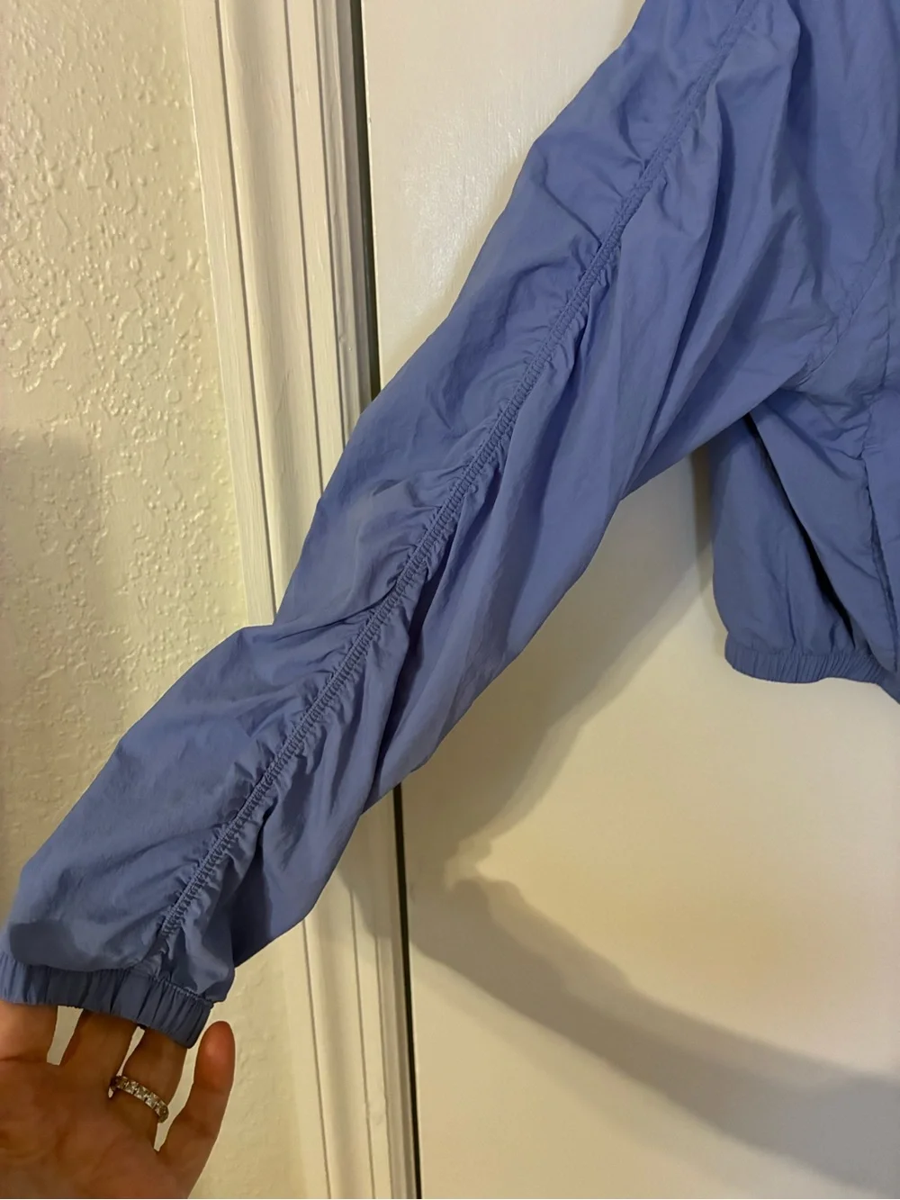 Periwinkle Blue Girl’s Cropped Windbreaker Jacket